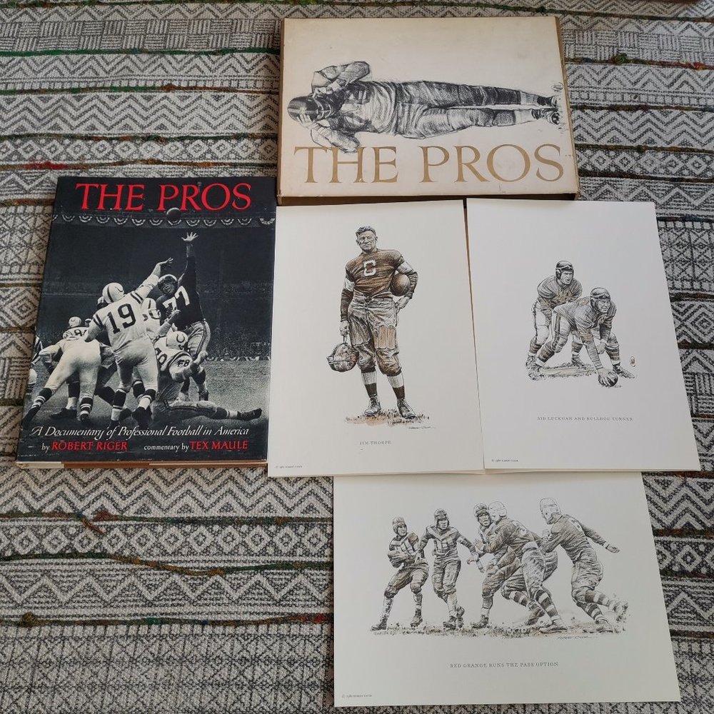 THE PROS By Robert Riger 1960 Hardcover First Printing w/Folio Of 3 Prints
